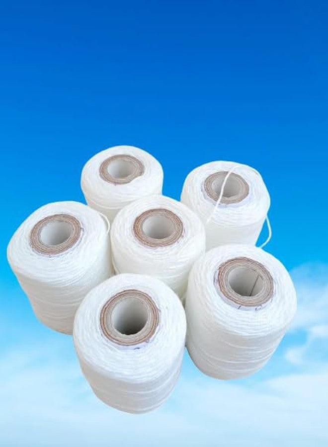 Hookcart Cotton Yarn Roll for Flower Garland & Craft Projects - White, Pack of 6 - Image 2
